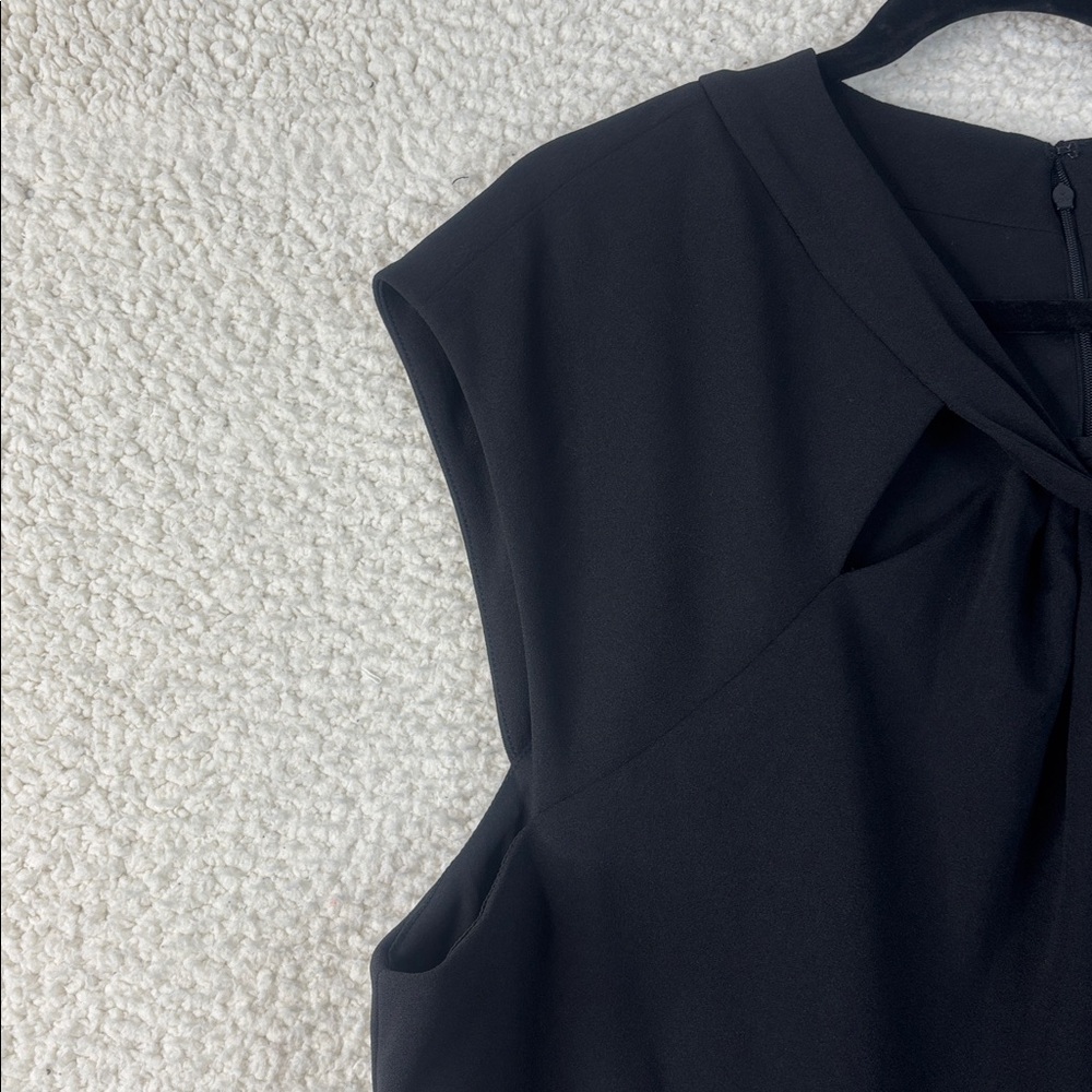 NWT DKNY Womens Black Scuba Crepe Twist Keyhole Neck Midi Dress PLUS SIZE 20W - Picture 6 of 14
